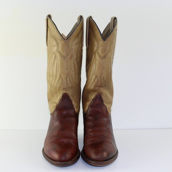 Frye Two Tone Leather Western Cowboy Boots Women (6.5 US) - Picture 2 of 11